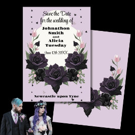 Pastel Goth Bröllop Gothic Lila Inbjudningar
