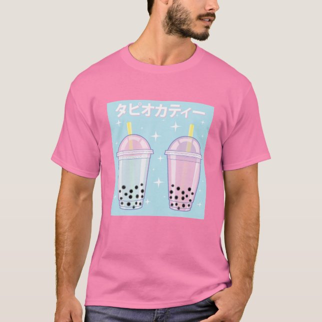 Pastel Goth Bubble Tea Japansk Boba Tea Kawaii Pa T Shirt (Framsida)