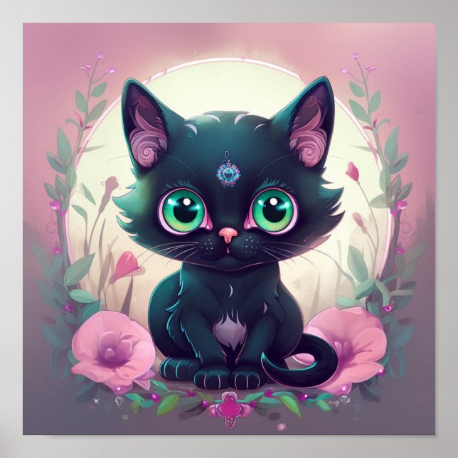 Pastel goth cat poster (Framsidan)