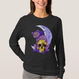 Pastel Goth Cat Wicca Skull Demonic Creepy Occult T Shirt