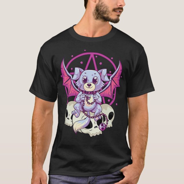 Pastel Goth Clothing Kawaii Cute Japanska Yami Ani T Shirt (Framsida)