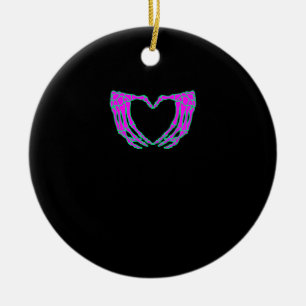Pastel Goth Clothing, Skeleton Heart Händer Julgransprydnad Keramik
