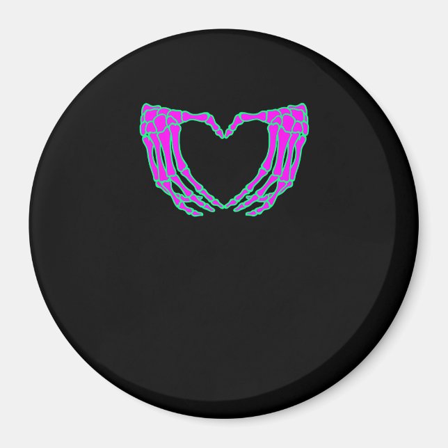 Pastel Goth Clothing, Skeleton Heart Händer Magnet (Framsidan)