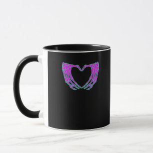 Pastel Goth Clothing, Skeleton Heart Händer Mugg