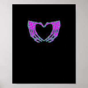 Pastel Goth Clothing, Skeleton Heart Händer Poster