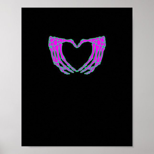 Pastel Goth Clothing, Skeleton Heart Händer Poster (Framsidan)