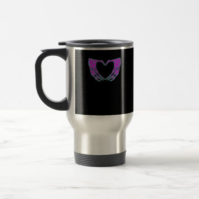 Pastel Goth Clothing, Skeleton Heart Händer Resemugg (Vänster)