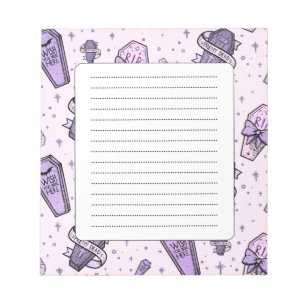 Pastel Goth Coffins Mönster Anteckningsblock