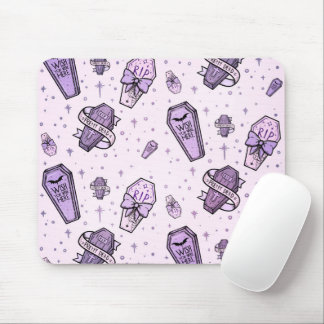 Pastel Goth Coffins Mönster Musmatta