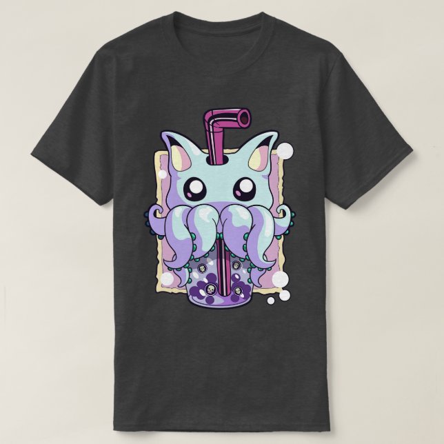 Pastel Goth Creepy Creature Boba Bubble Tea Kawaii T Shirt (Design framsida)
