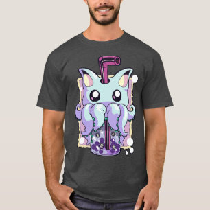 Pastel Goth Creepy Creature Boba Bubble Tea Kawaii T Shirt