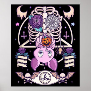 Pastel Goth Creepy Kawaii Gift Chibi Halloween Poster
