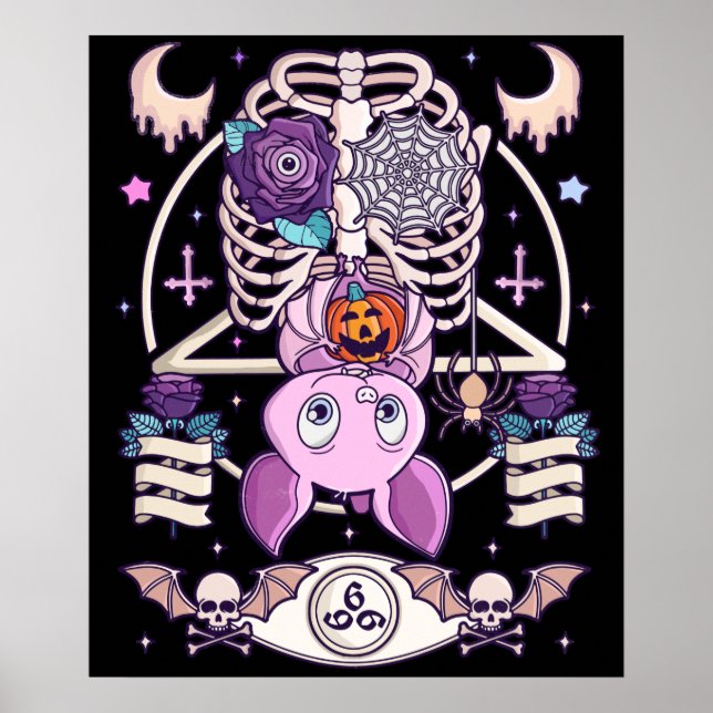 Pastel Goth Creepy Kawaii Gift Chibi Halloween Poster (Framsidan)