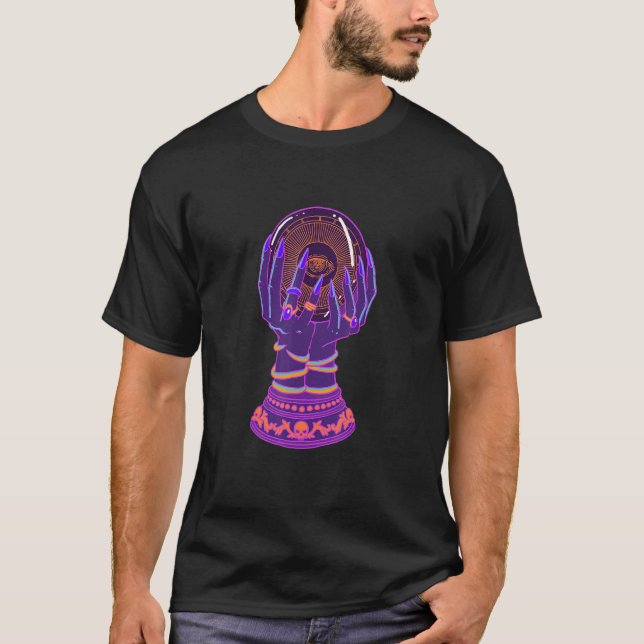 Pastel Goth Crystal Boll Fortune Teller Handflatan T Shirt (Framsida)