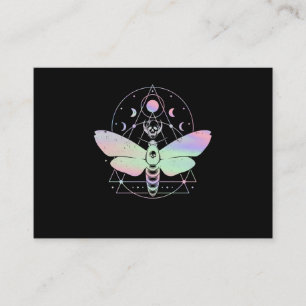 Pastel Goth Cute Moth Andlig Måne Visitkort