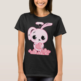 Pastel Goth Cute Rosa Bunny under Storm Creepy Eas T Shirt