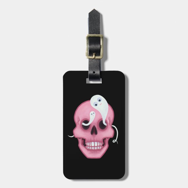 Pastel Goth Cute Skull Funny Gothic Bagagebricka (Vertikal Framsida)
