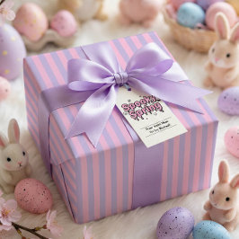 Pastel Goth Easter Pink Lavender Striped Presentpapper