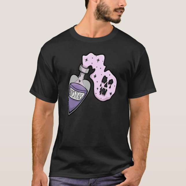 Pastel Goth Flaska of Boy's Tårar Spilling Pastel T Shirt (Framsida)