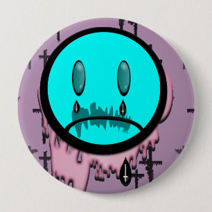 Pastel Goth Gråtande Emoji Pin Knapp