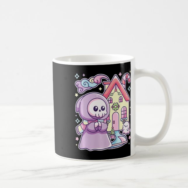 Pastel Goth Grim Reaper Julafton Halloween Easy Co Kaffemugg (Höger)