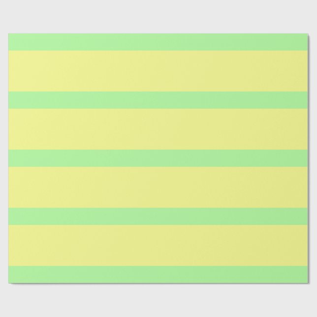 Pastel Goth Grönt och Gult Pencil Rand Presentpapper (Platt)