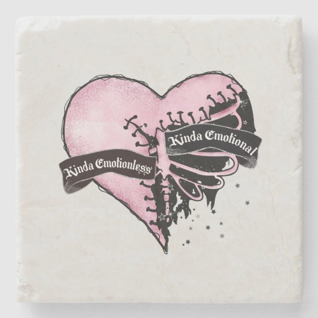 Pastel Goth Heart | Uppsåtlig och känslomässig Stenunderlägg (Framsidan)