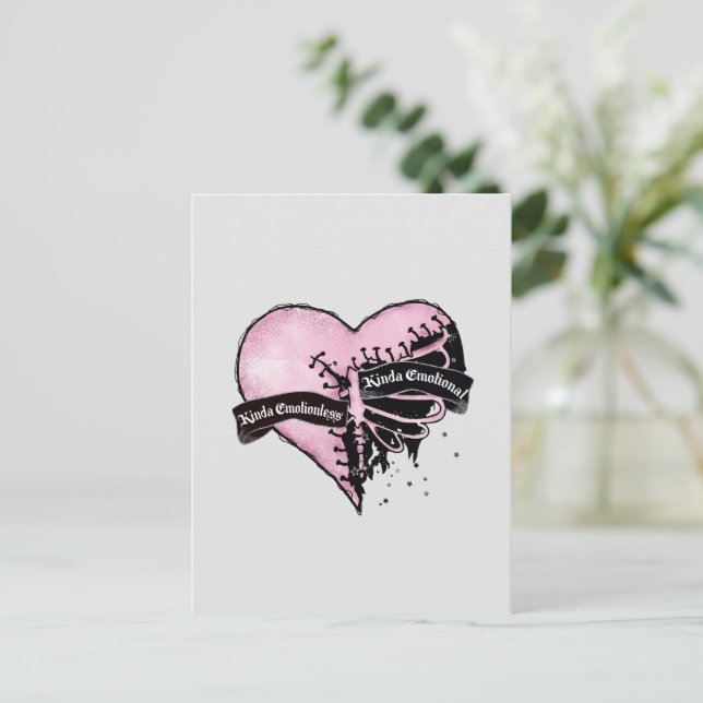 Pastel Goth Heart | Uppsåtlig och känslomässig Vykort (Stående Fram)