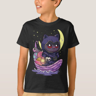 Pastel Goth Kawaii Anime Ferryman Cat with Yarn Cr T Shirt