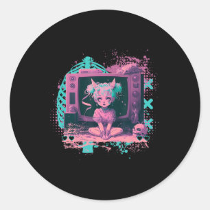 Pastel Goth Kawaii Creepy Cute Menhera Ledsen Anim Runt Klistermärke