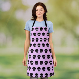 Pastel Goth Lilac Black Skull Mönster