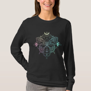 Pastel Goth Måne Gothic Wicca Crescent Butterfly T Shirt