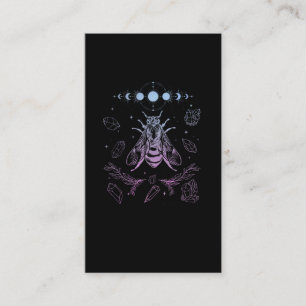 Pastel Goth Måne Insekt Gothic Wicca Crescent Bee Visitkort
