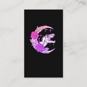 Pastel Goth Måne Kawaii Trex Crescent Flowers Visitkort