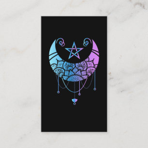 Pastel Goth Måne Satan Crescent Witchy Visitkort