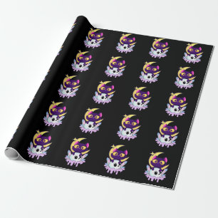 Pastel Goth Måne Wiccan Animal Cat Skull Presentpapper