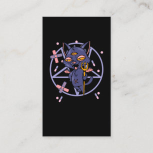 Pastel Goth Måne Wiccan Animal Cat Visitkort