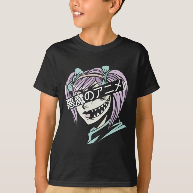 Pastel Goth Manga Aesthetic Girl Creepy Anime T Shirt (Framsida)