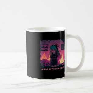 Pastel Goth Menhera Jag är Bra Ledsen Anime Girl C Kaffemugg
