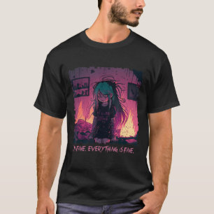 Pastel Goth Menhera Jag är Bra Ledsen Anime Girl C T Shirt