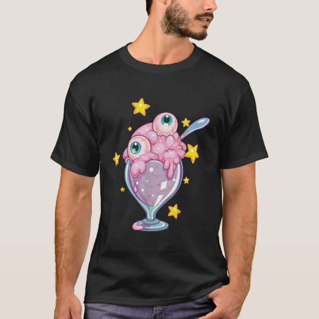 Pastel Goth Milkshake Spooky Monster Scary Ice Cre T Shirt (Framsida)