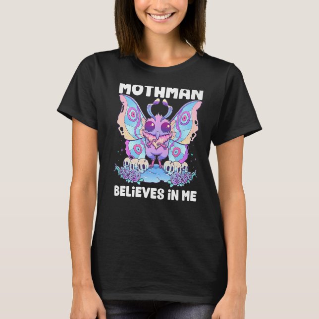 Pastel Goth Mothman Tro i Me Gothic Cryptid T Shirt (Framsida)