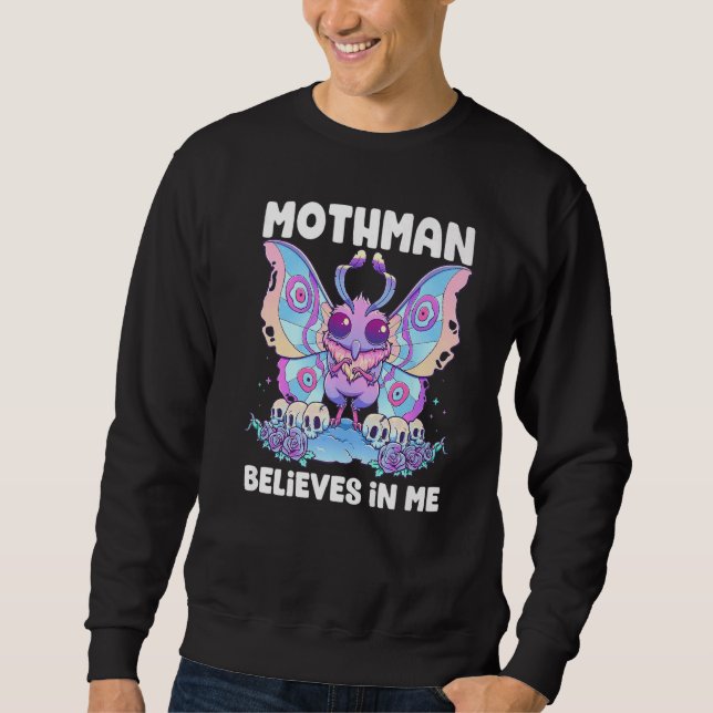 Pastel Goth Mothman Tro mig gotisk kryptid Lång Ärmad Tröja (Framsida)