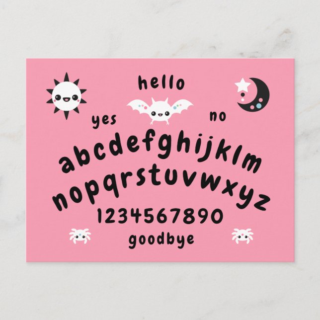 Pastel Goth Mystical Talking Board Vykort (Framsida)