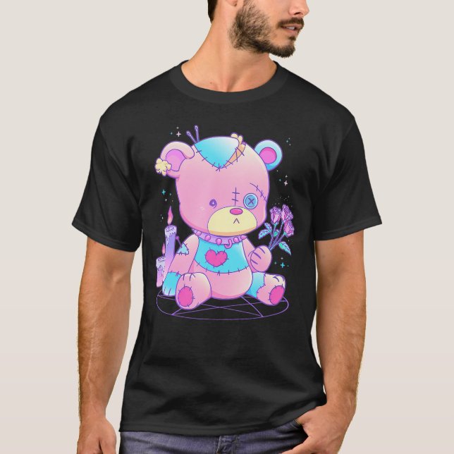 Pastel Goth Nalle Japanska Anime Kawaii Demon T Shirt (Framsida)