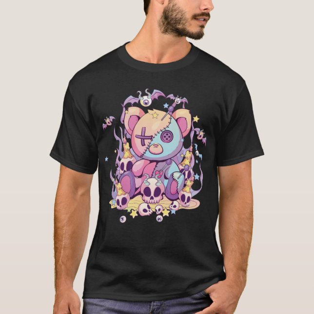 Pastel Goth Nalle Voodoo Doll Cute Aesthetic  T Shirt (Framsida)