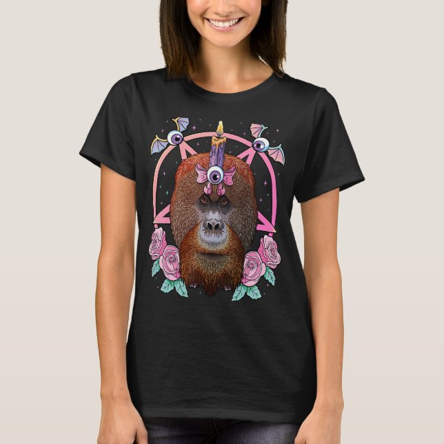 Pastel Goth Orangutan Pagan Creepy Menhera Orangut T Shirt (Framsida)