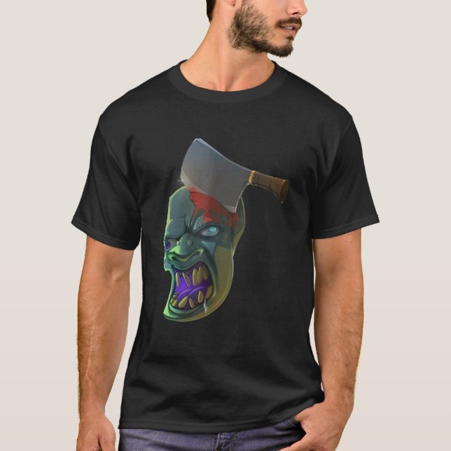 Pastel Goth Ork Ansikte Fitional Monster Ogre Gian T Shirt (Framsida)