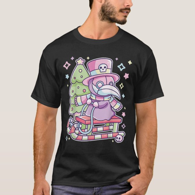 Pastel Goth Plague Doctor Christmas Halloween Meet T Shirt (Framsida)