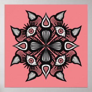 Pastel goth rosa creepy monster häxa poster